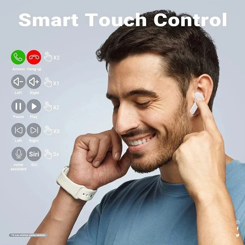 Wireless Bluetooth Earbuds with Noise Reduction and HIFI Stereo