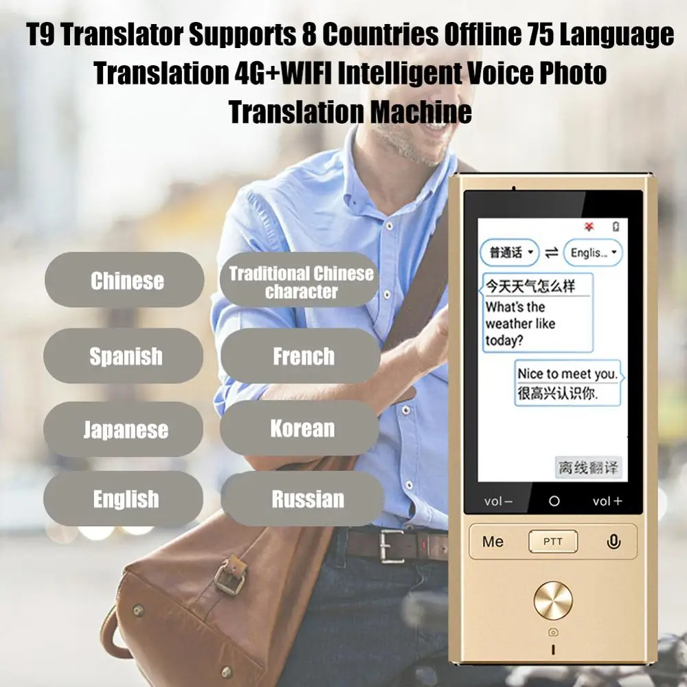 106 Languages Real Time TwoWay Portable Translation Smart Offline Voice Translator WIFI+4G Multilingual Translator ForTravel