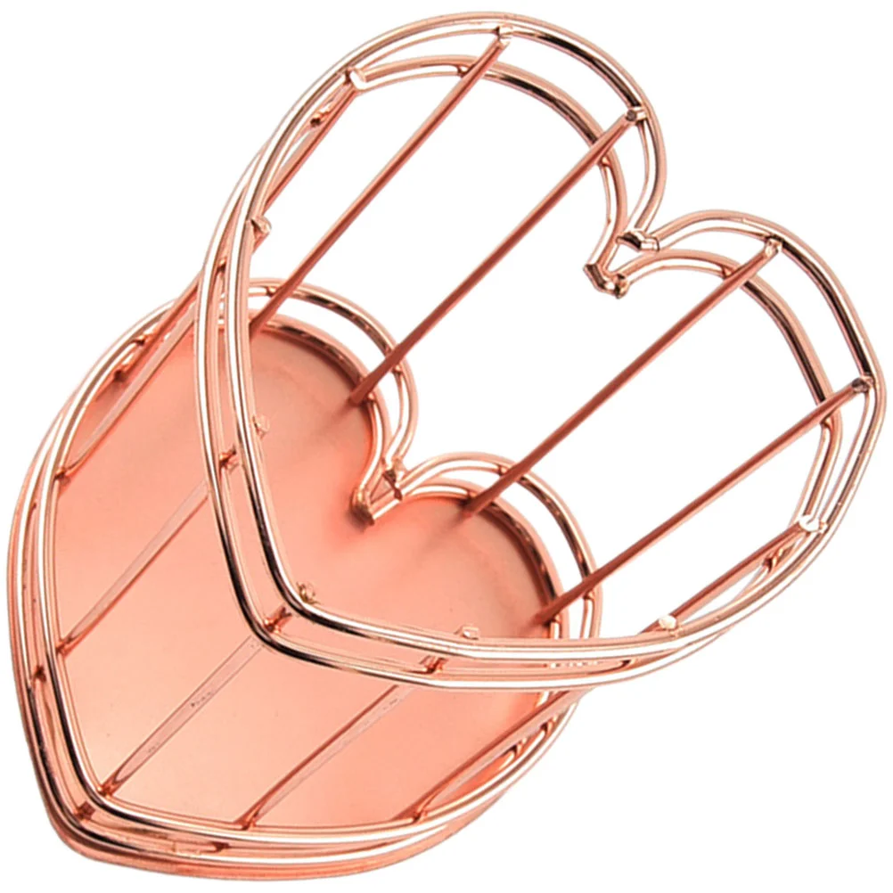 Iron Heart Pen Holder Makeup Brush Stationery Bucket Cosmetics Storage Box Desktop Stainless Steel Pens Pencil for Office Mesh