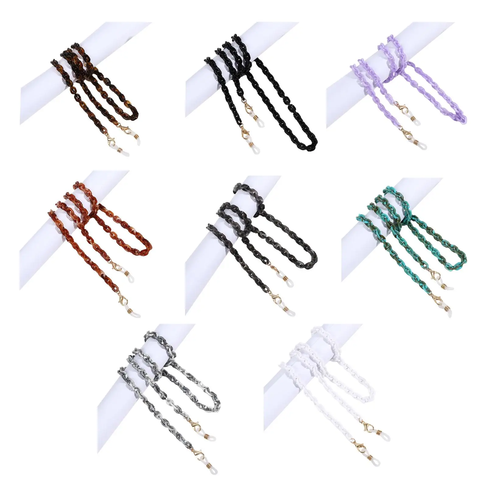 

Mask Lanyard for Colorful Bead Mask Chains Mask Clamp Necklace Strap with Clips Eyeglass Leash