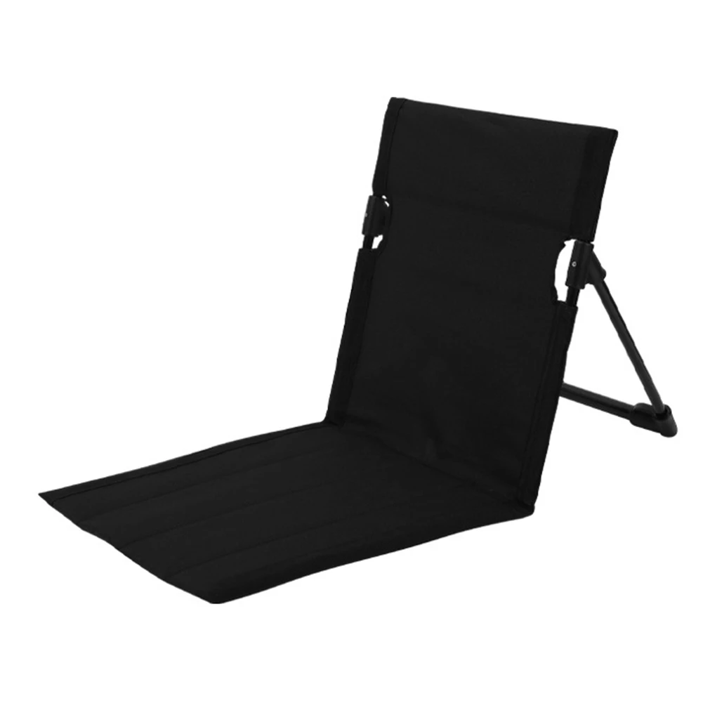 

1pc Foldable Camping Chair Sturdy Ergonomic Single Lazy Back Chairs For Outdoor Picnic Beach 37x39x42cm Camping Supplies
