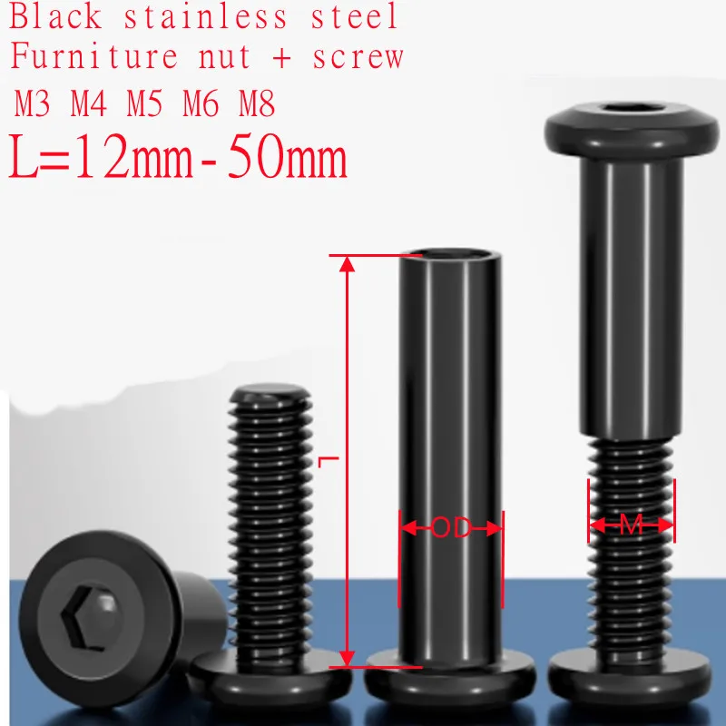 M3 M4 M5 M6 M8 Stainless Steel Furniture Nut Screw Rivet Connector Insert Joint Sleeve Nut 2pc-10PCS
