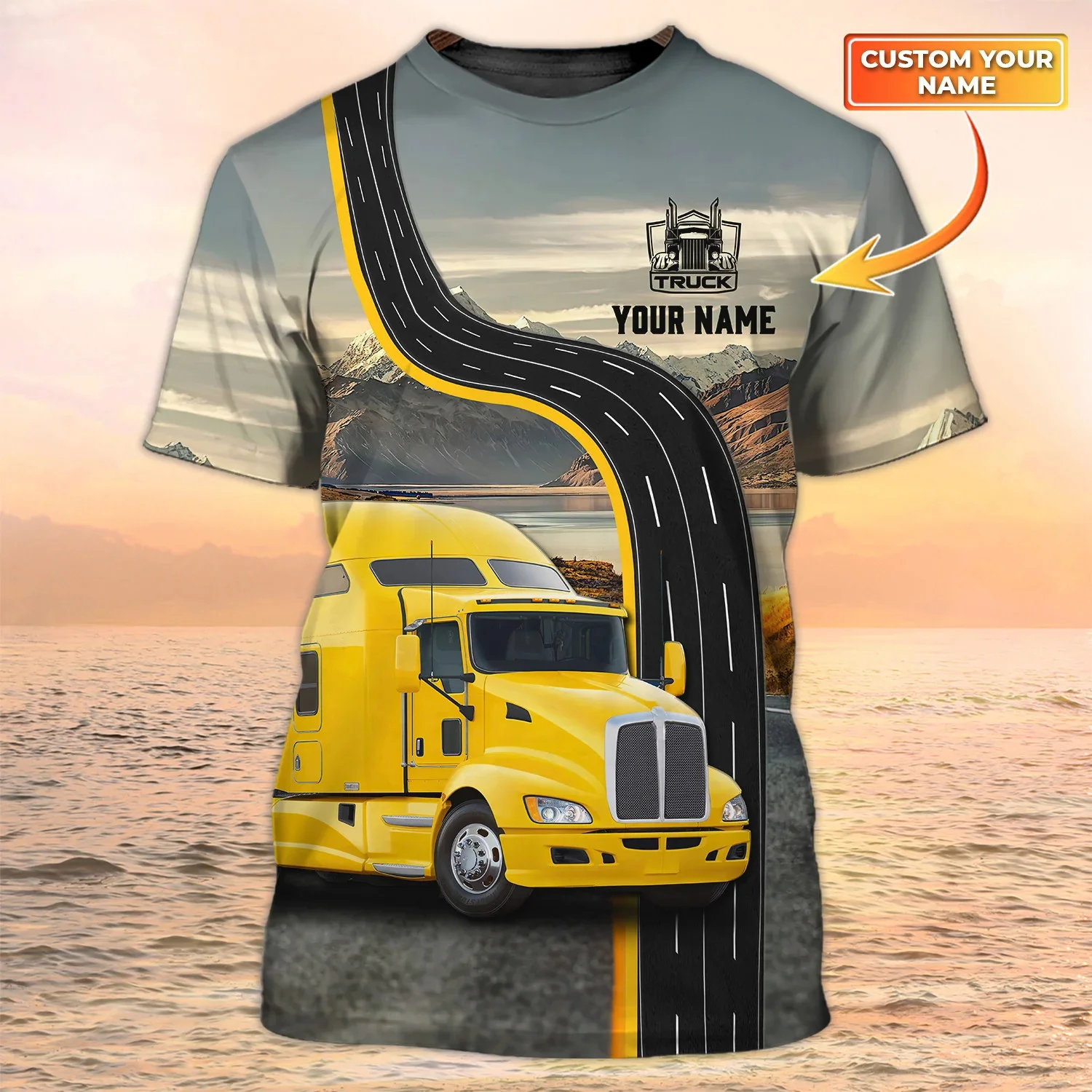 Neueste Sommer männer T-shirt Personalisierte Name Lkw Fahrer 3D Alle Über Gedruckt t shirt Unisex Casual Kühlen Trucker T-shirt DW113 – Detail 22