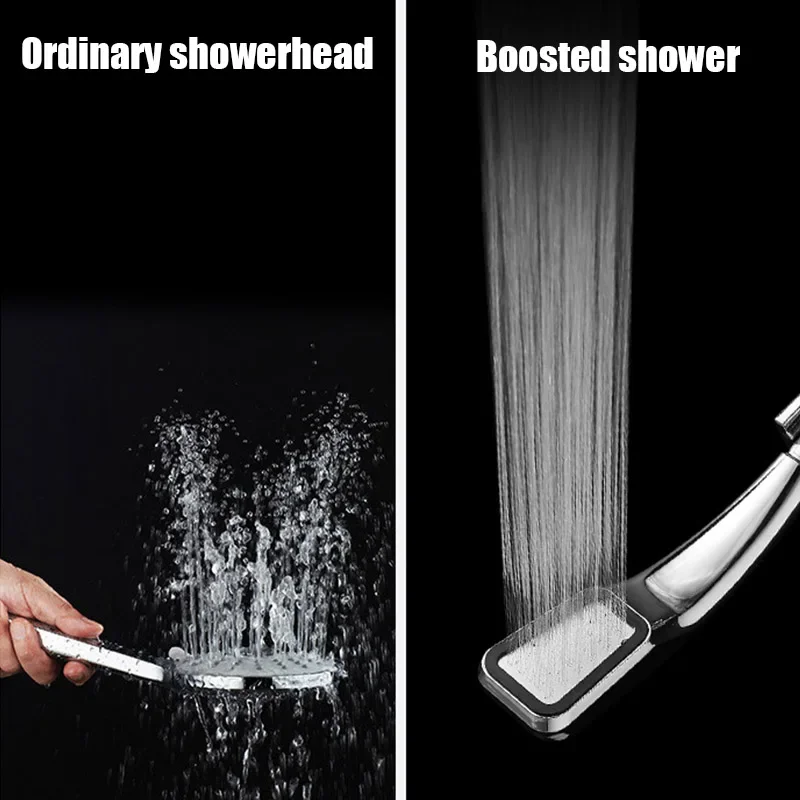 300Hole Chrome Ultra Strong Pressurized Shower Head Square Handheld Pressurized Shower Head Water Saving Shower Head 4
