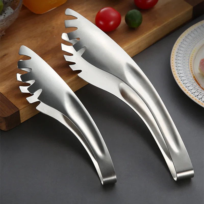 1Pcs Stainless Steel Toothed Noodle Clip Multifunctional Pasta Spaghetti Tongs Food Clips Cookware Kitchen Accessories for Gifts