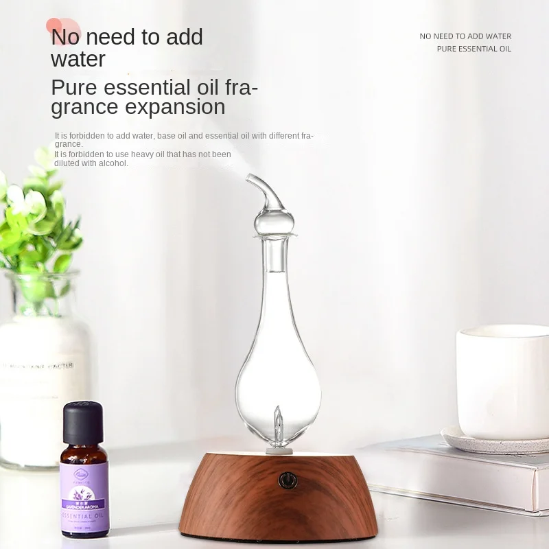 

100-240V Mini Pure Essential Oil Aromatherapy Machine Wood Grain Glass Aroma Diffuser Silent Air Purifier Humidifier 50ML