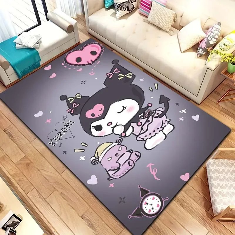 

Kawaii K-Kuromi S-Sweet Anime Pattern Area Non-slip Rug.For Bedroom Living Room, Kitchen Entrance,Bathroom Doorway Decoration