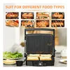 4 Slice Panini Press Grill Stainless Steel Sandwich Maker with Non-Stick Double Plates Locking Lids Drip Tray Opens 180 Degrees 4