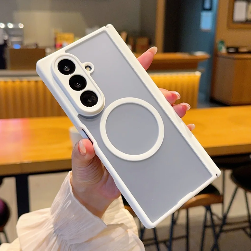 Matte Translucent Magnetic Phone Case with Full Hinge Protection