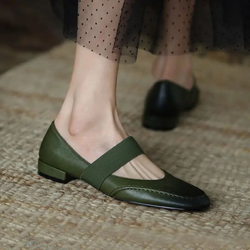 

Туфли Мэри Джейн на низком каблуке, базовые Шлепанцы из ПУ кожи, без каблука, на толстой подошве, в ретро стиле