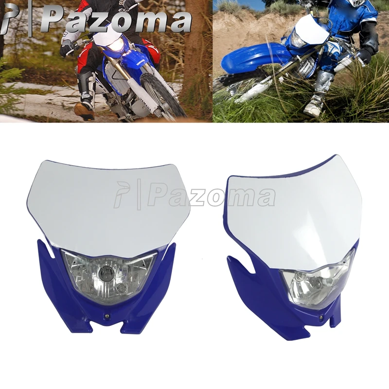 Mx Motocross Faro Supermoto Dirt Bikes Faro Per Yamaha Wrf Wr Yz Ttr 250 450 Off Road Enduro Lampada Frontale Blu Bianco