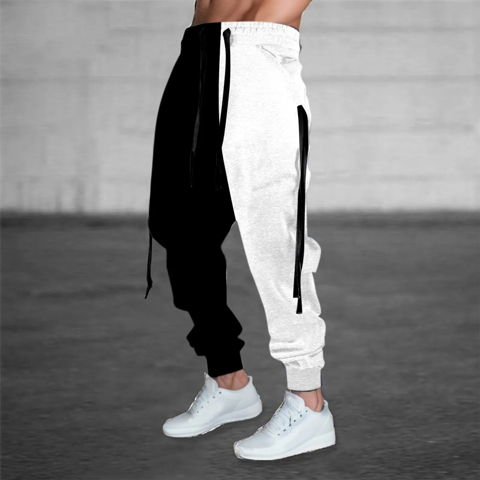 Youth Casual Pants 4 Season Color Pattern Sweatpants Bandage Hip Hop Trouser Sportswear For Men