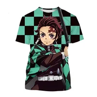 Summer Anime Demon Slayer Kimetsu no Yaiba Kamado Nezuko Kochou Shinobu Cosplay 3D Print Fashion T-Shirt Cartoon Short Sleeve 2