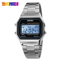 SKMEI Digital Sports Watch for Men Luxury Stainless Steel Electron Waterproof Mens Wristwatches Clock 1328 Reloj Hombre 1123