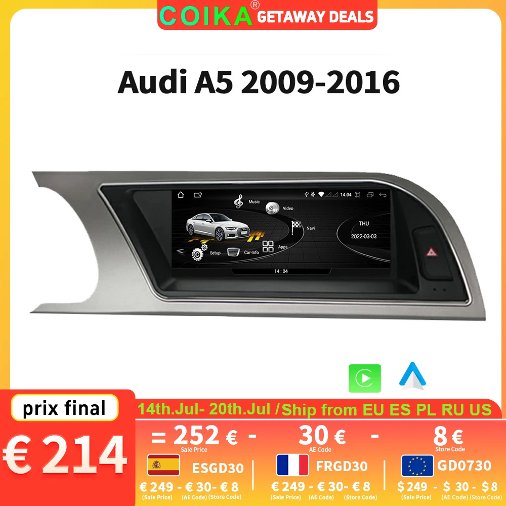 Audi A5（09-16）専用 カースクリーン（android 8core） 8 Core Android System Car Display Screen For Audi A5 09-16