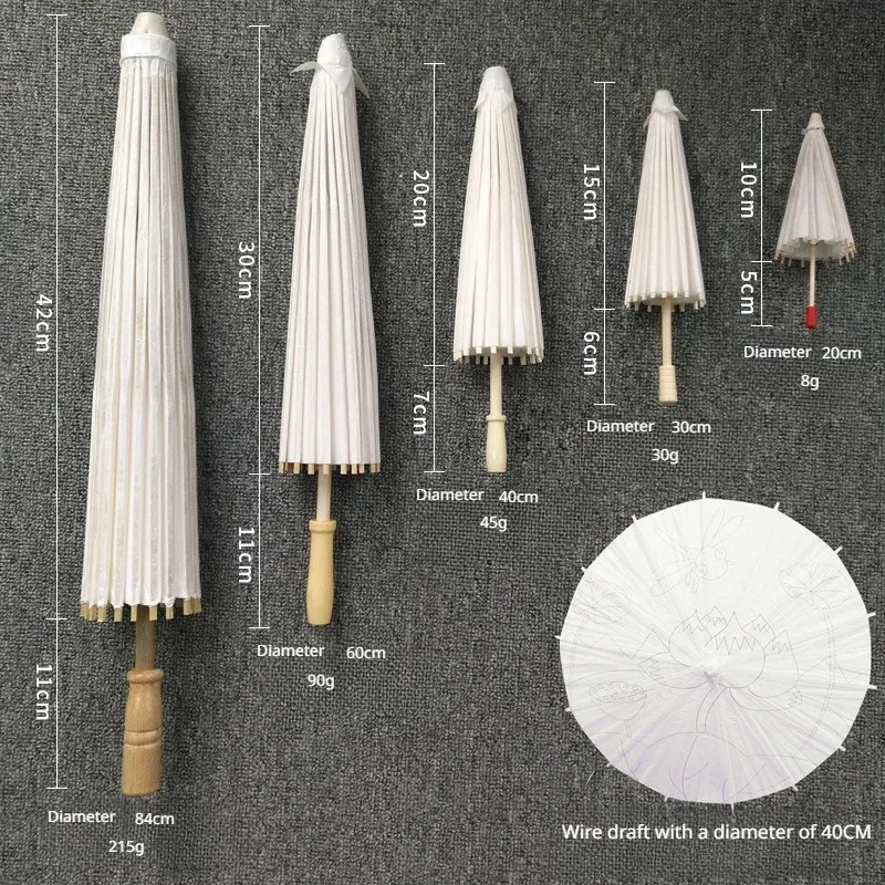 Paper Parasol Wedding Paper Umbrella Party Favor 60/80cm Bamboo Umbrellas for Bridal Shower Centerpieces Photo Props