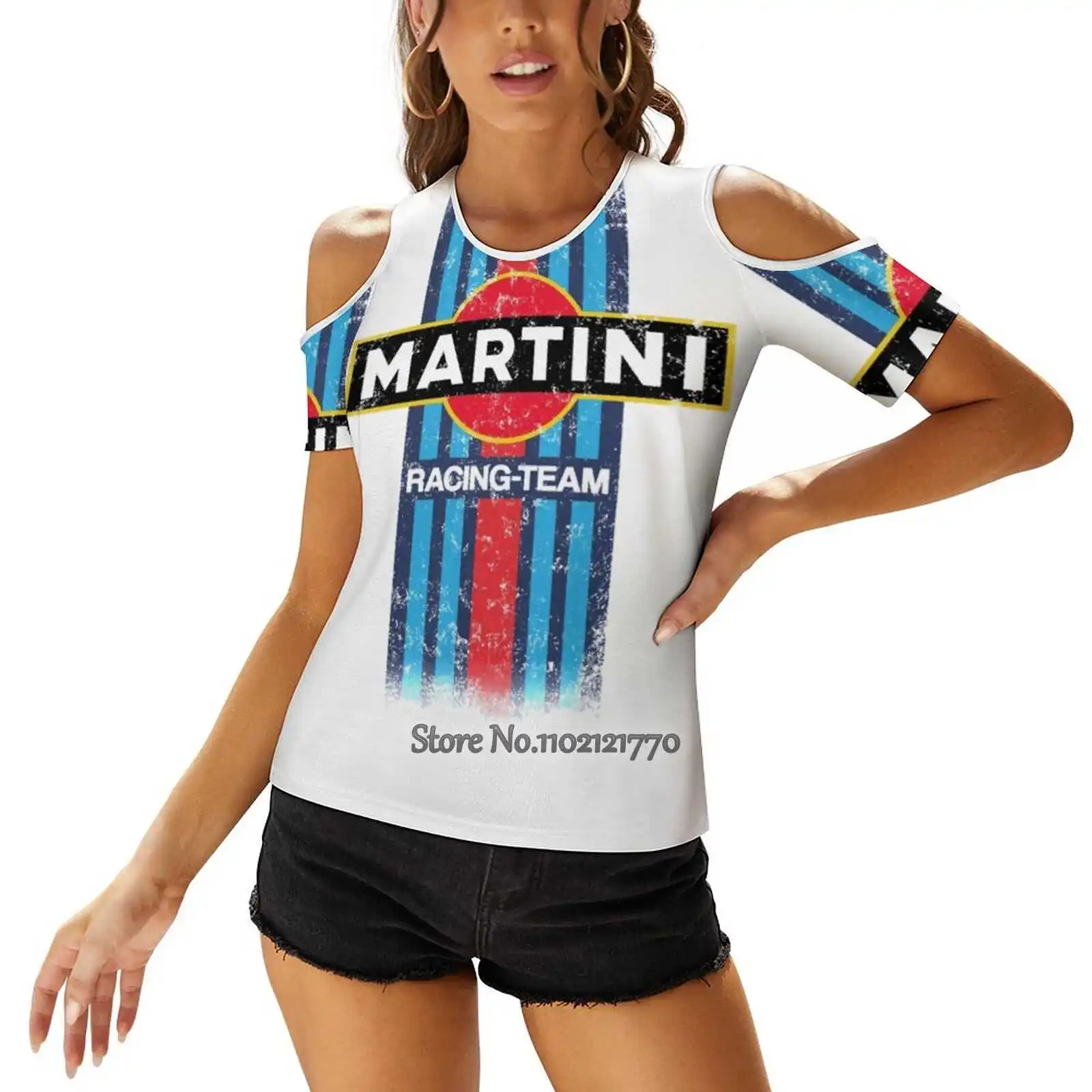 Racing Retro Women'S Tops Tee Ladies Casual Sexy T-Shirt Back Allacciatura Abbigliamento Attrezzature Abarth Scorpion Red Black Cars Sports