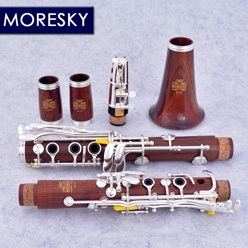 Red Wood Professional Clarinet 18 Keys Bb Rosewood Mopane Silvering Keys clarinet woodwind instrument clarinet and saxophone accessories