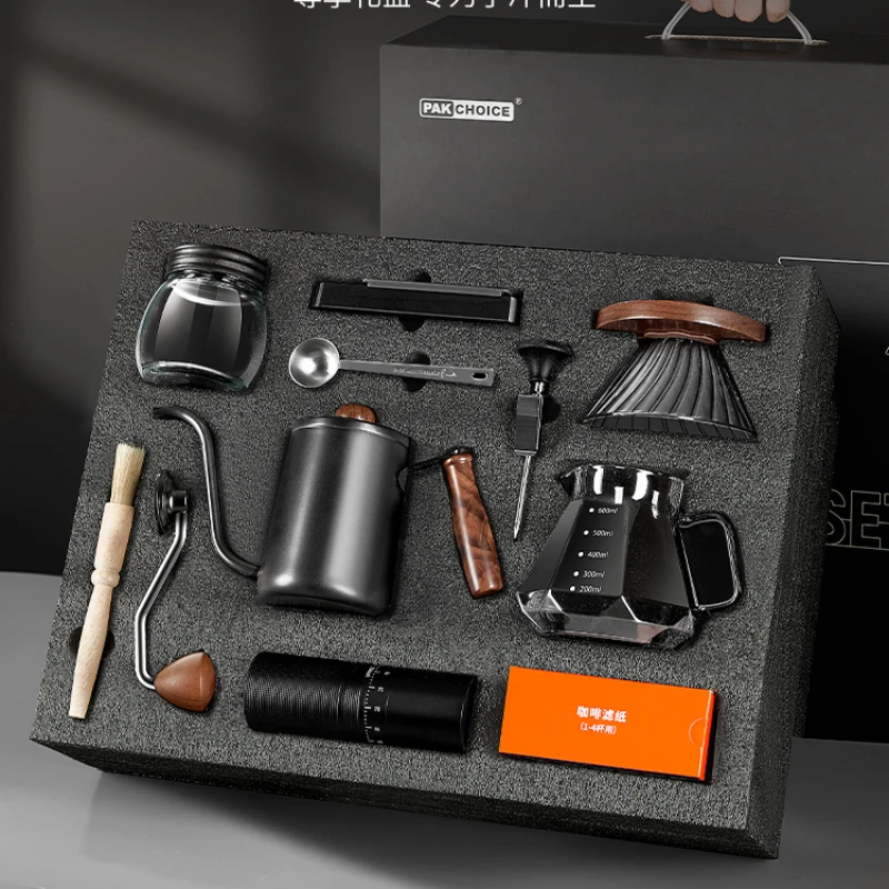 

Eight Thousand Elements Handmade Coffee Pot Set Gift Box Handheld Coffee Machine Small Home Grinder Hand Grinder Gift Set