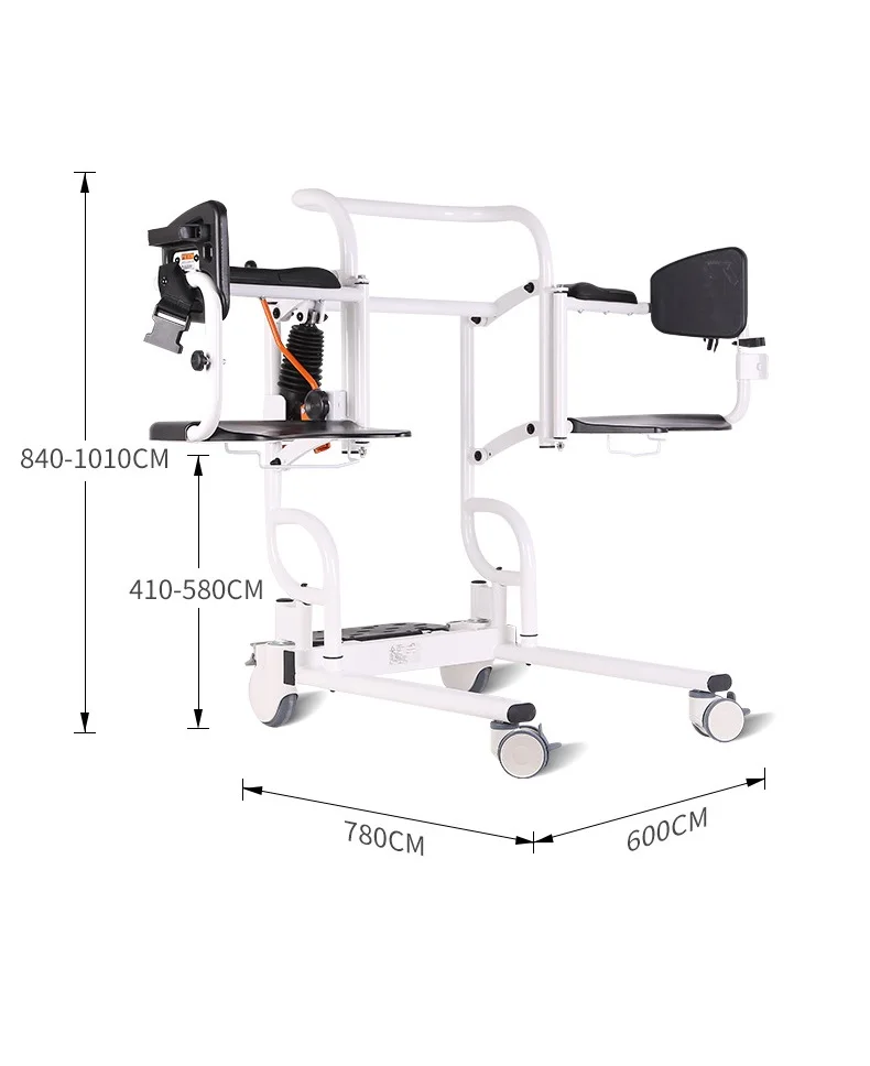 Easy Operate Manual Patient Lift Transfer Chair Bath Stool  Disabled Elderly Moving Chair Toilet 5