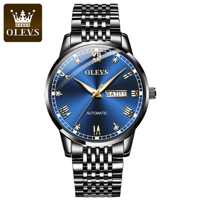OLEVS Set Regalo Orologi Da Coppia, Lui E Lei, Quarzo Analogico, Datario, Luminosi, Cinturino In Pelle, 40mm E 30mm - 2
