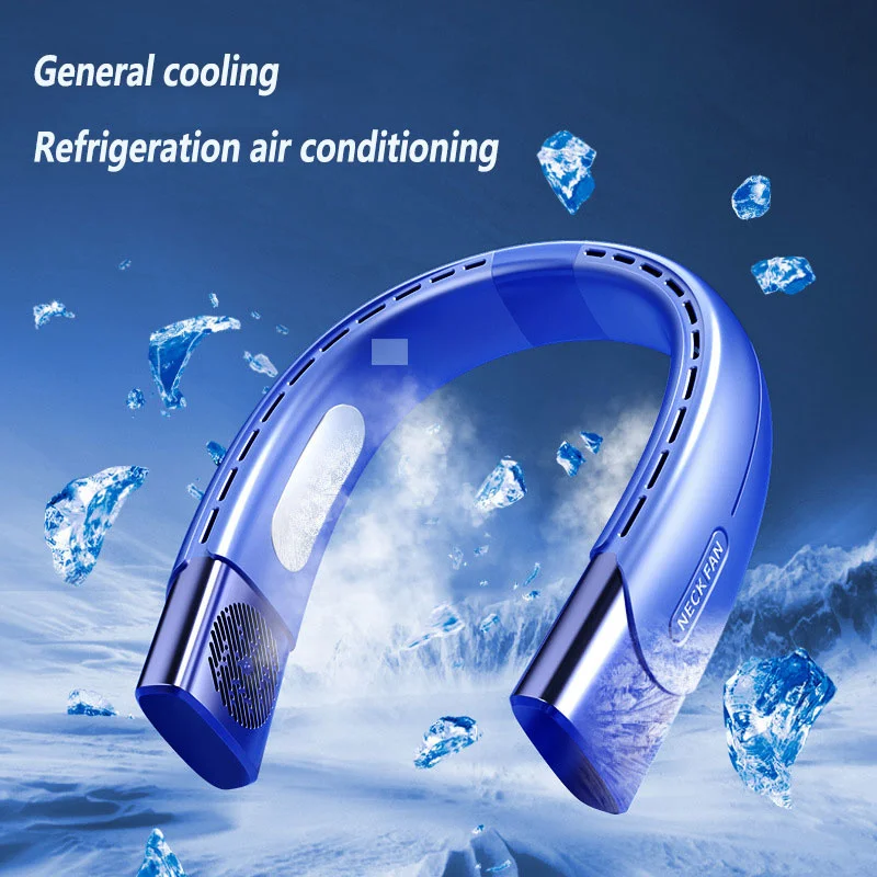 

5000mAh Hanging Neck Fan Portable Air Conditioner Cooler Rechargeable Air Cooler 5 Speed Electric Fan For Sports Outdoor Camping