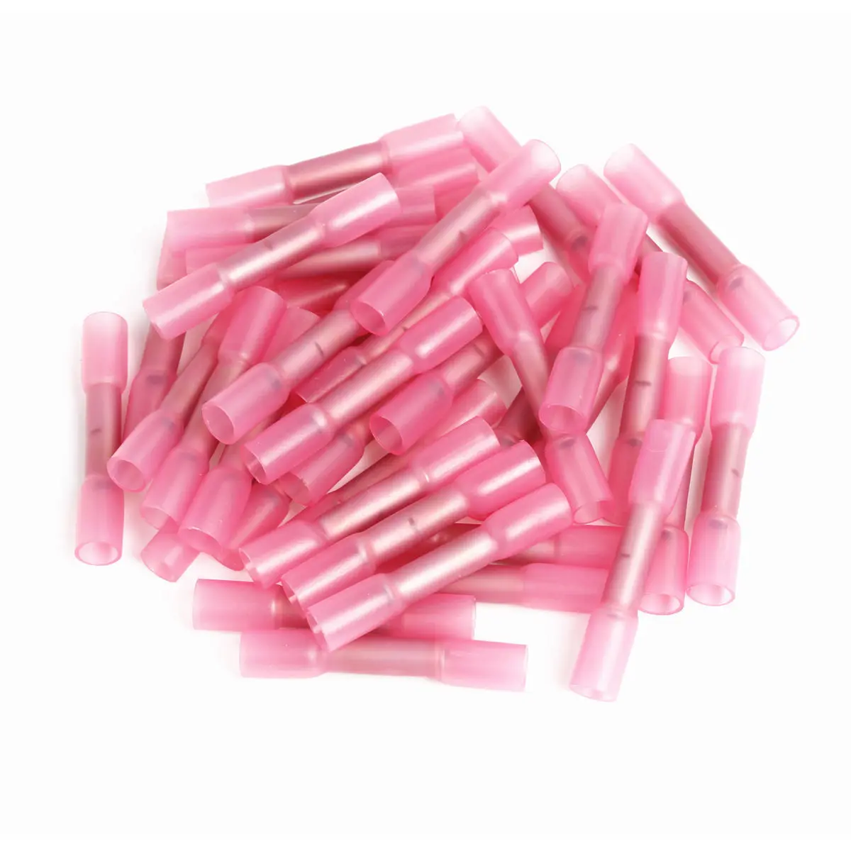 Электрические термоусадочные стыковые обжимные клеммы 22-18AWG, 100/50 шт., красные водонепроницаемые полностью изолированные соединители для проводов, ассортимент