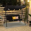 3-Seat Glider Porch Bench with Removable Cushion and Adjustable, Patio Swings 5