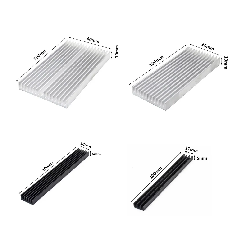 Aluminum Heatsink Radiator Aluminum Heatsink Cooling Radiator 11 Sizes for Electronic IC Chip RAM LED Cooler Heat Dissipation
