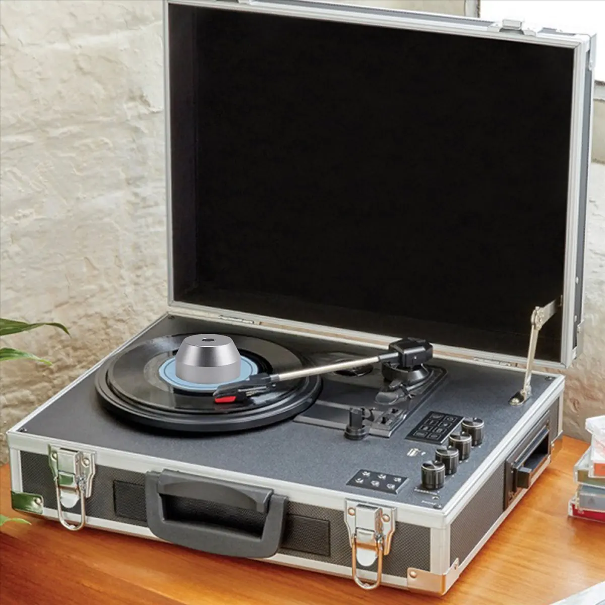 T28C 1Pcs 비닐 레코드 돔 어댑터 7 인치 EP 레코드 비닐 용 범용 45RPM 턴테이블 알루미늄 액세서리