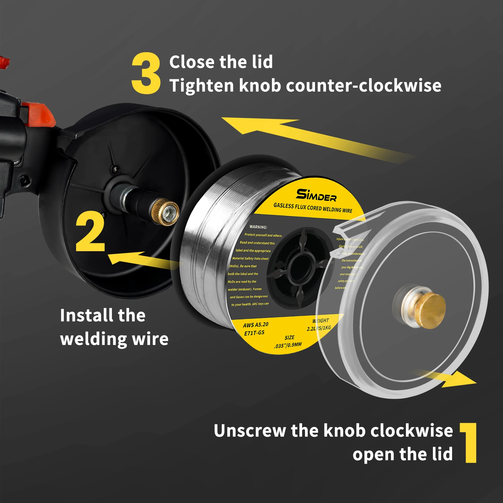 SSIMDER Spool Gun 16ft 200 Amp Aluminum Welding Spool Gun Supports 2 LBS flux cored wire Euro Connection Fits SD-4050 Pro, MIG-2 3