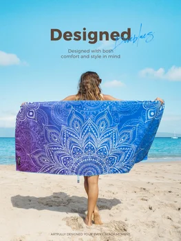 Diveblues Microfiber Beach Towel Fast Drying, Extra Large  Sand Free Beach Towel Super Lightweight Towels for Yoga Gym Sports