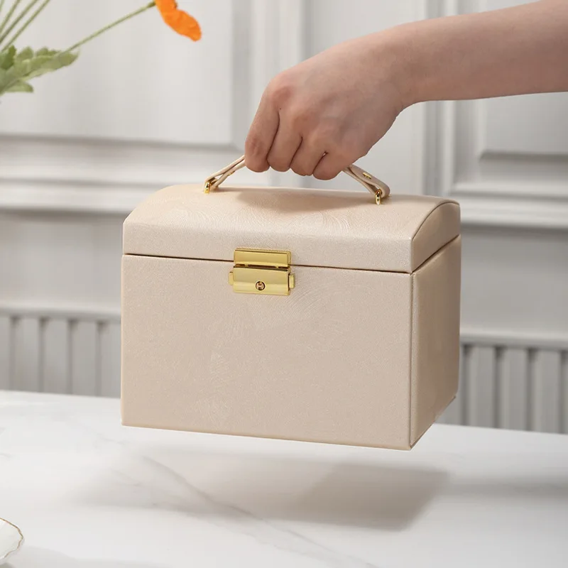 3 Layer Jewelry Box Organizer Display Large Capacity Double Flat Open PU Leather Earrings Necklace Jewelry Storage Box Cases