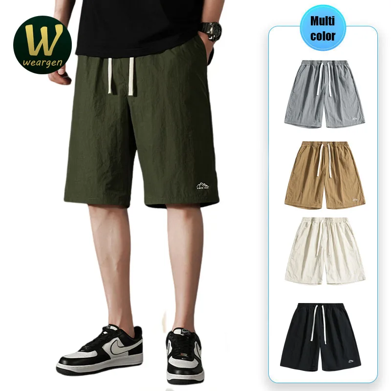 

Летние мужские шорты, спортивные пятиконечные брюки, Свободные повседневные пляжные брюки, Мужская Внешняя одежда, шорты большого размера 858