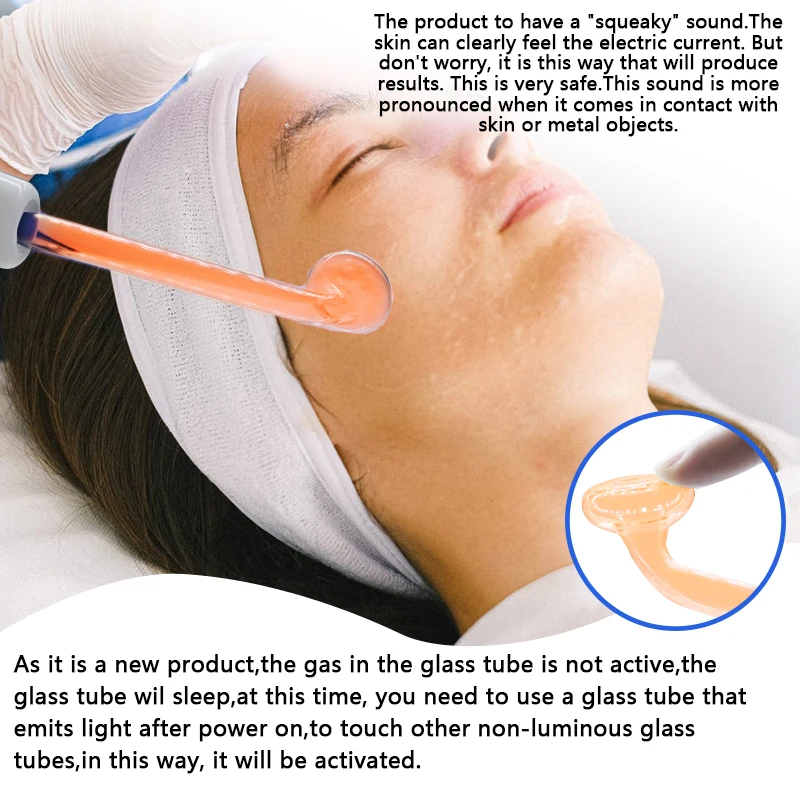 Facial Machine 4 IN 1 High Frequency Electrode Portable Electrode Wand Acne Spot Wrinkle Remover Hair Growing Tubes Skin Care