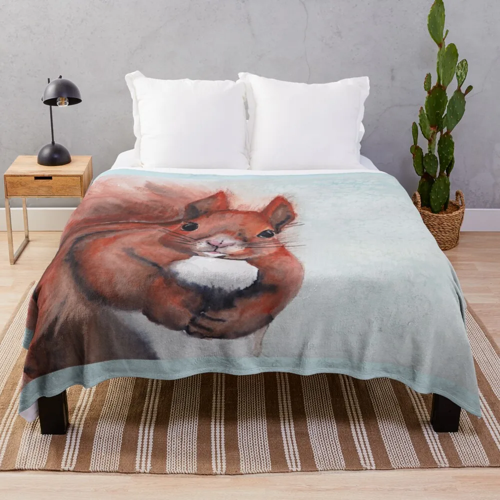 

Squirrel I Throw Blanket Summer Quilt decorative Furrys Single Blankets