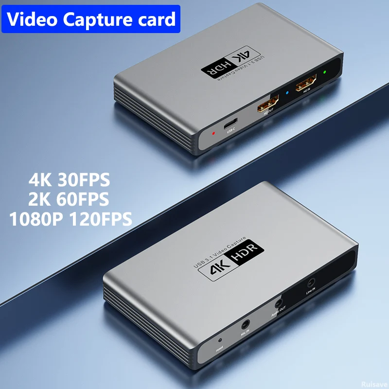 

Video Capture Card 4k 30FPS Recording IT9325TE Support SDR HDR Capture Board Streaming for PS4 PS5 Nintendo Switch Xbox Camera