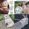 Cute Rabbit Harness Leash Set Bunny Soft Padded Dog Vest Small Puppy Carrier Teddy Bear Cat Collar Little Pet Walking 6