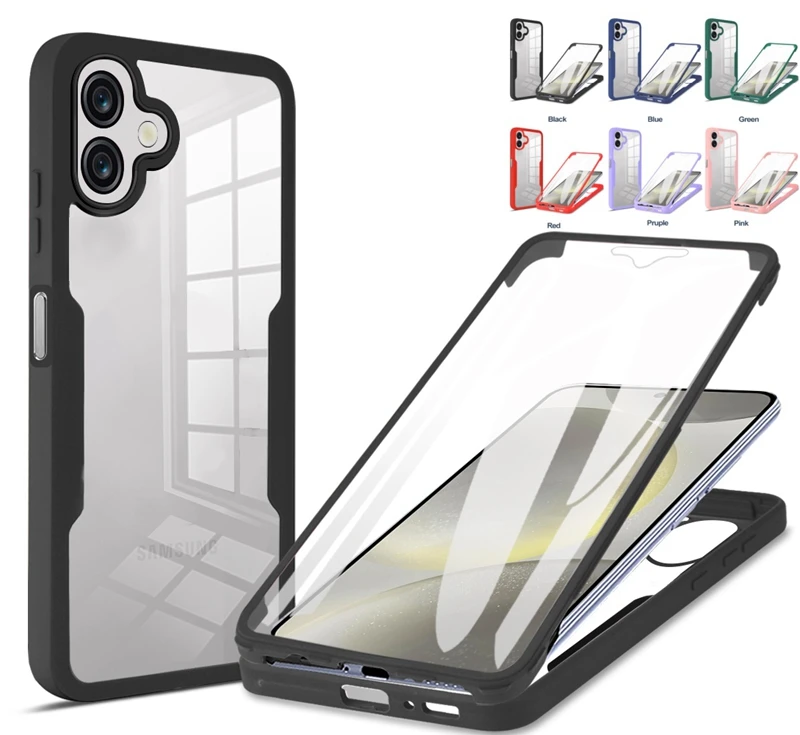 Shockproof Clear Case with 360° Camera Lens and Screen Protection