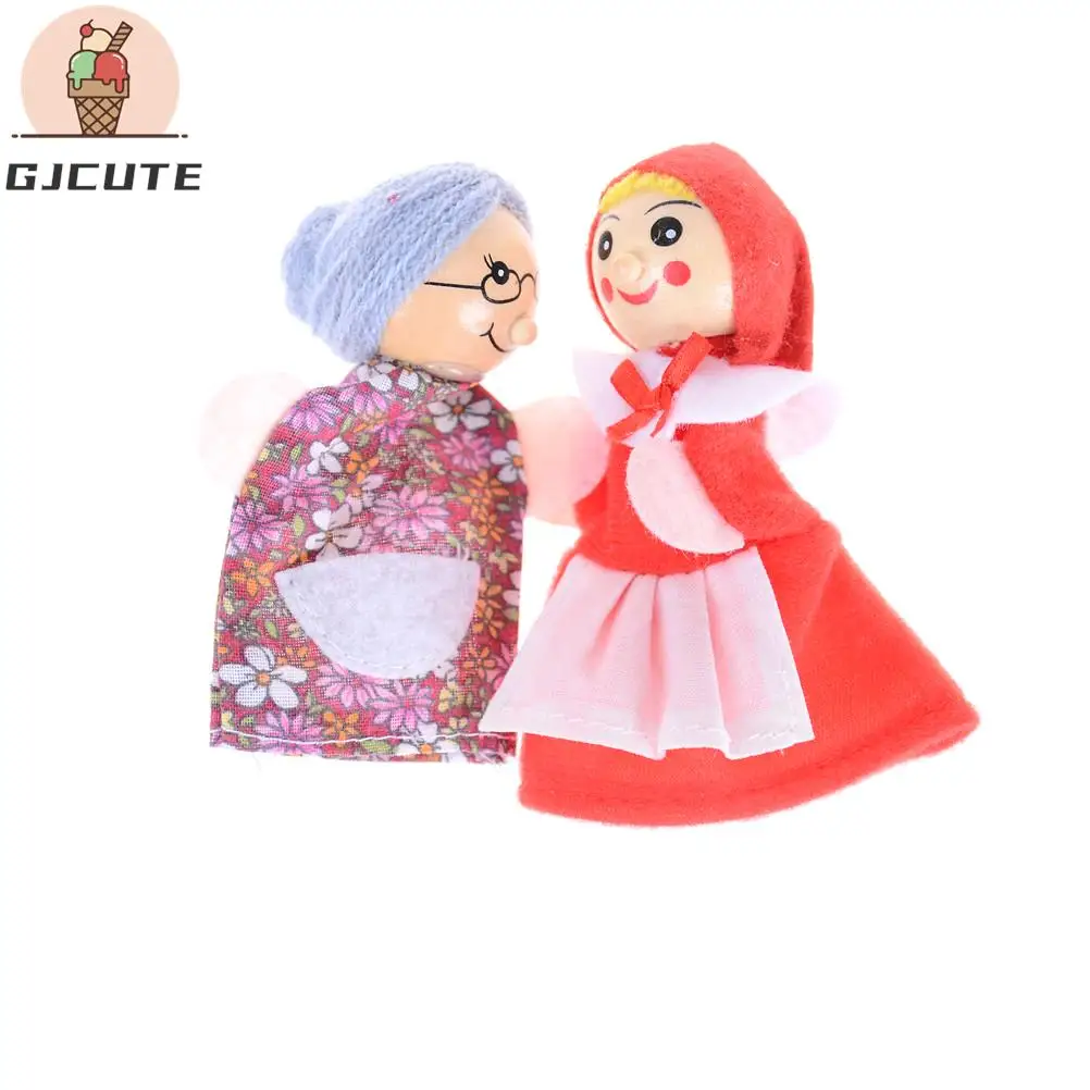 4PCS/Set Storytelling Doll Fairy Tale Little Red Riding Hood Finger Puppets Kids Children Baby Educational Toys