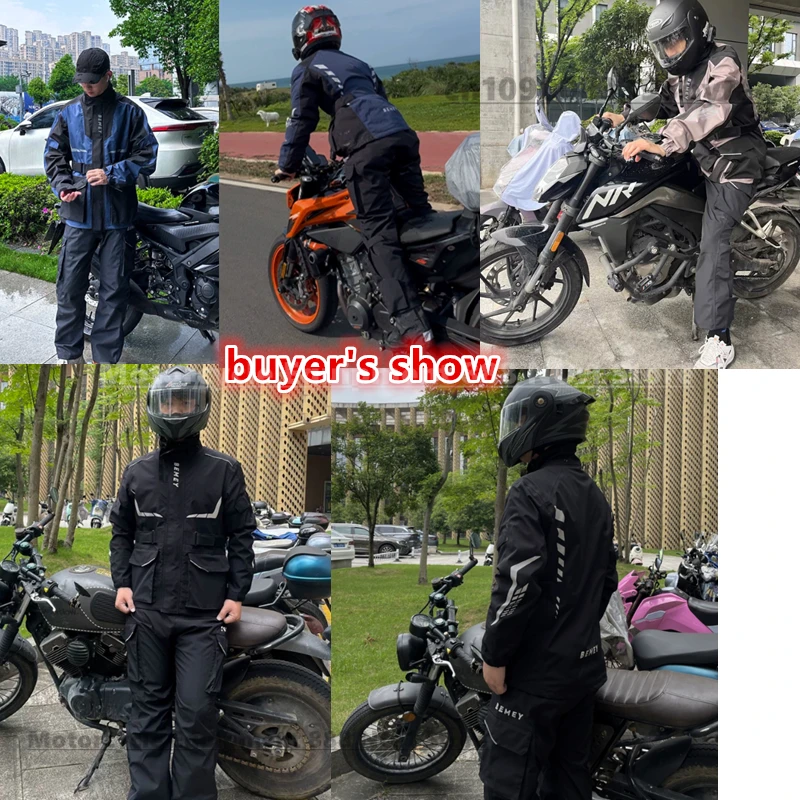 오토바이 비옷 정장 분할 전신 장마 방지 남성용 라이딩 자켓 및 바지 방풍 방수 모토 라이더 비옷