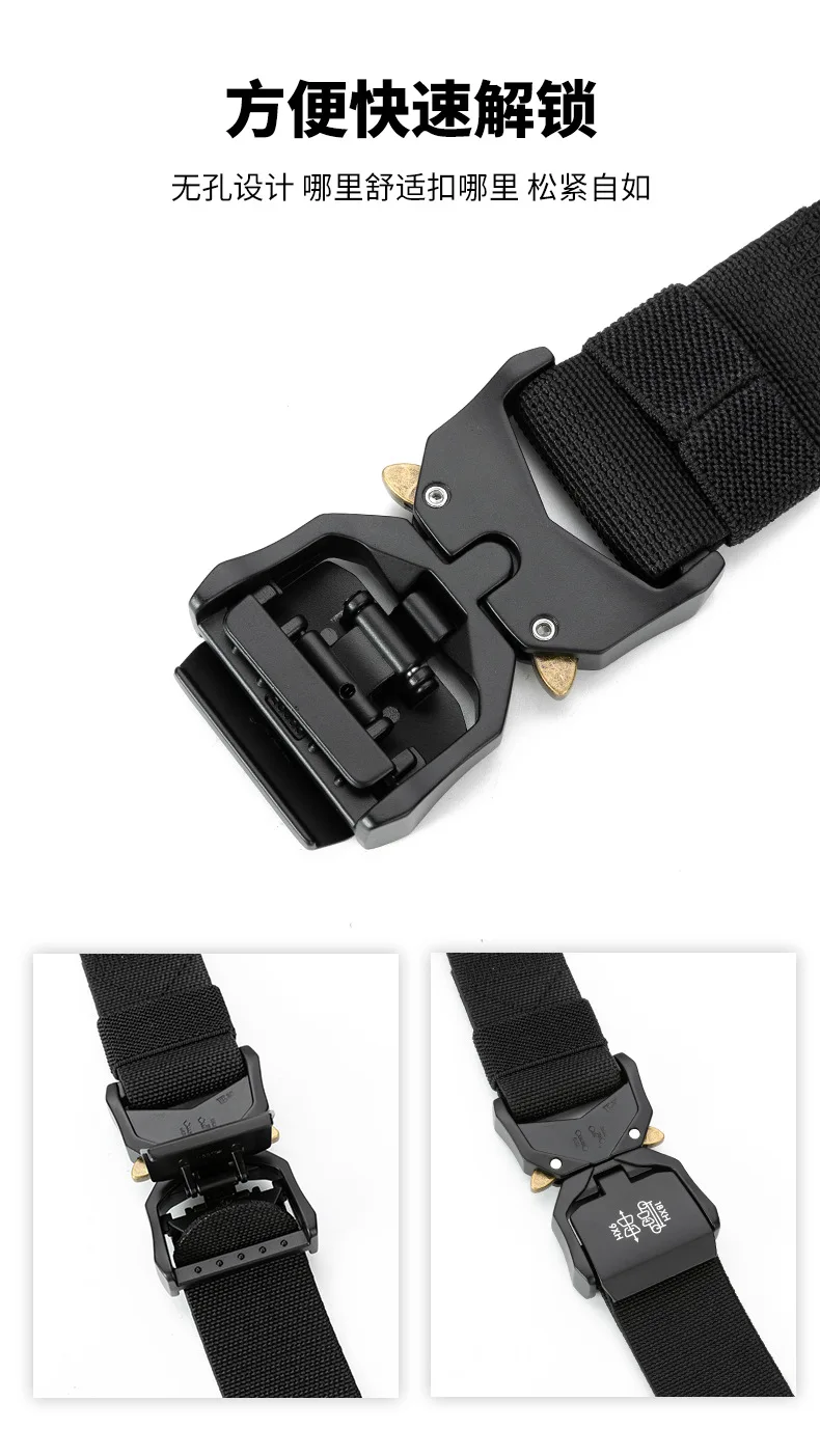 Neue Outdoor Gürtel Schnalle Quick Release Elastische Gürtel Casual Werkzeug Training Gürtel männer Hosen Gürtel – Detail 7
