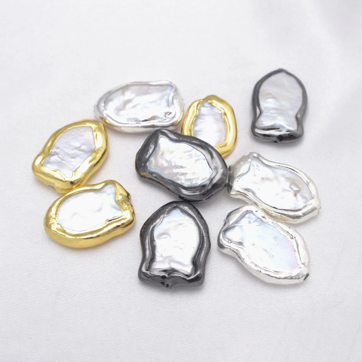 10 Pcs Beads for Jewelry Making Brass Wrapped Pearl Bracelets Material DIY Necklace Spacer Gold Color Trend Jewelry Wholesale