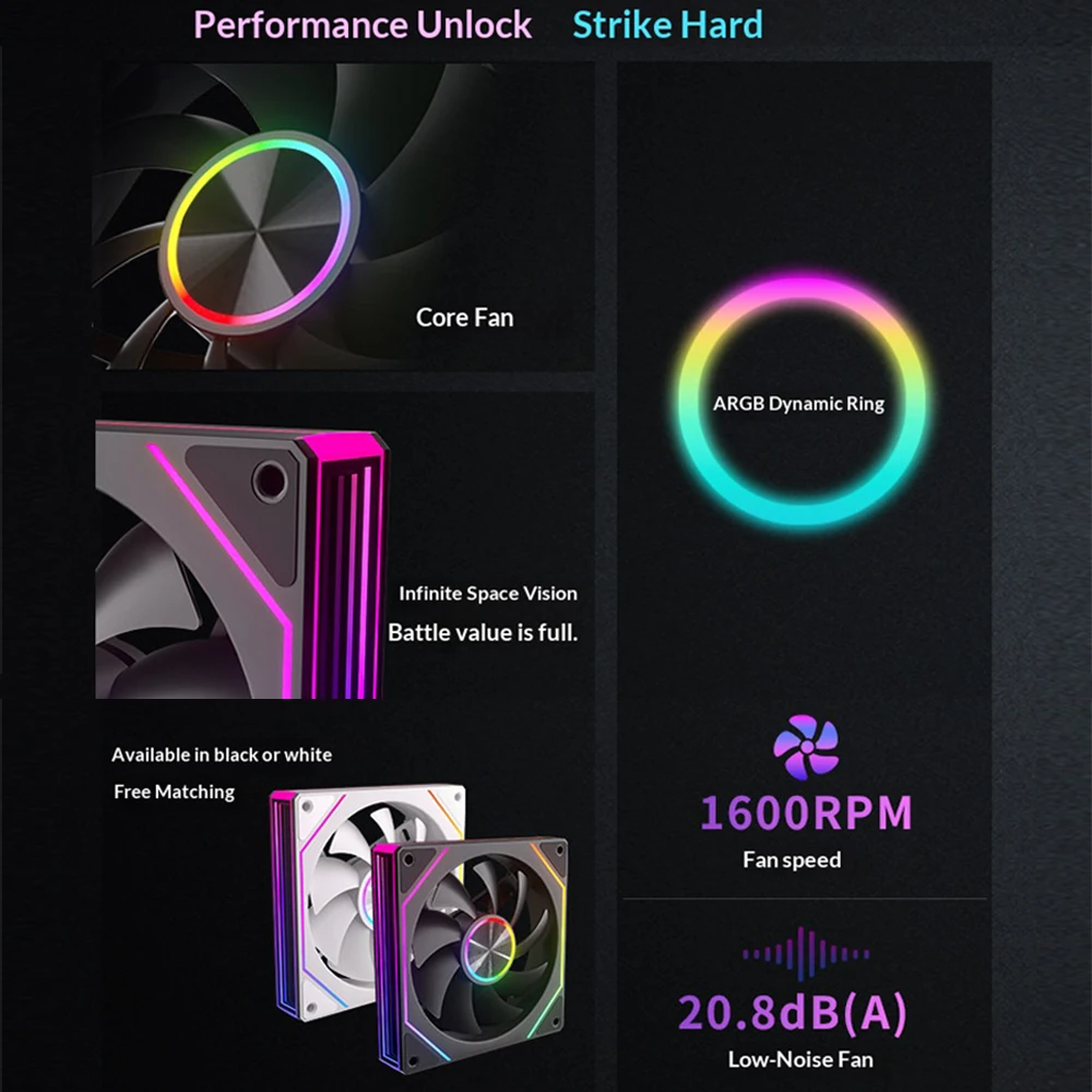 Premium ARGB 12cm PWM Quiet Cooling Fan - High Airflow, Low Noise