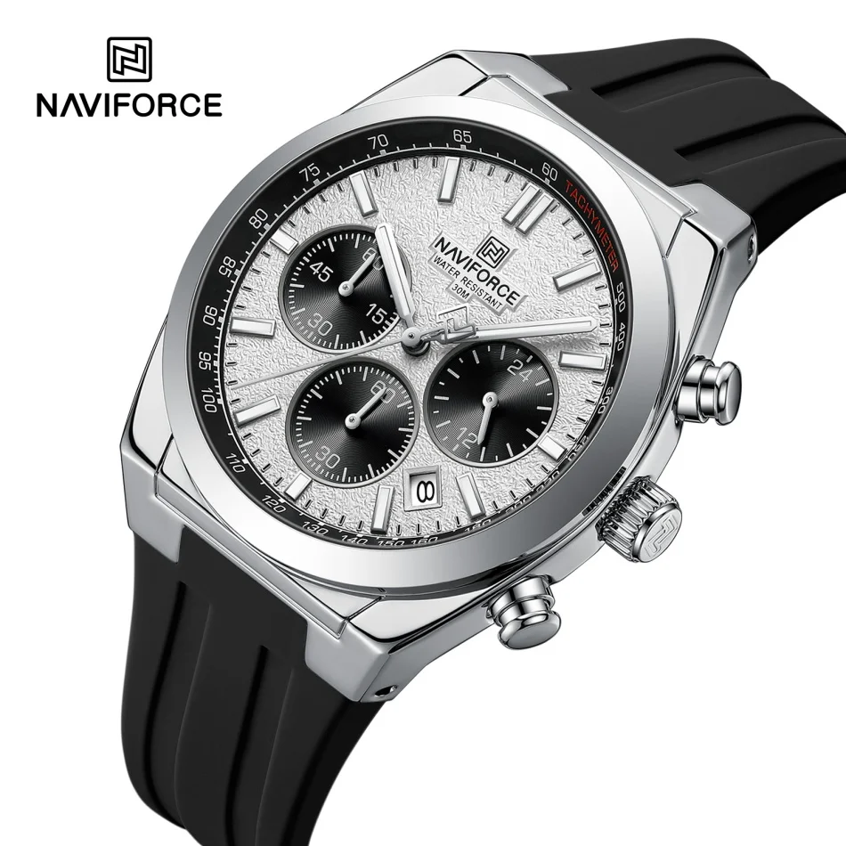 NANVIFORCE Orologio Uomo Sportivo Con Cinturino In Silicone – Design British Style – Orologio Da Polso Di Lusso