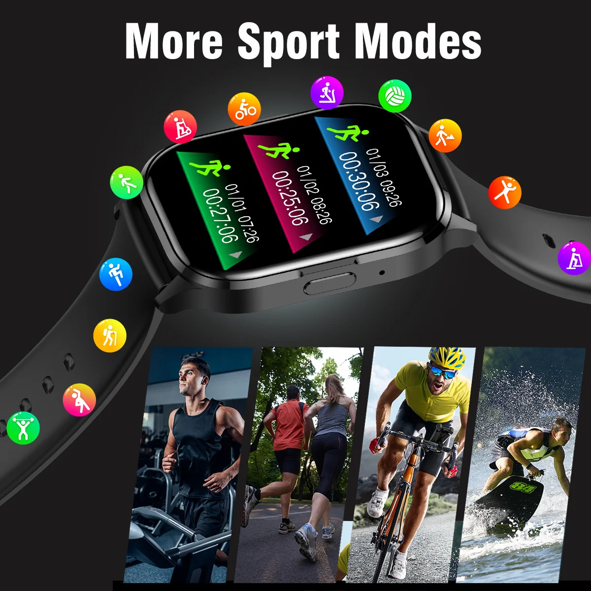 SENBONO 2024 새로운 AMOLED Smartwatch 남성 블루투스 통화 피트니스 트래커 IP67 방수 스마트 시계 남성 여성 IOS 안드로이드