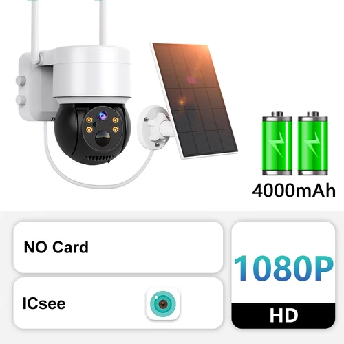 1080P 와이파이 태양광 카메라 PIR 인간 감지 4MP 태양 전지 패널 PTZ 카메라, CCTV 무선 감시 IP 카메라, 충전식 배터리 7