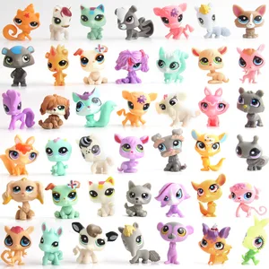 5/10PCS lps Mini Little pet shop Toys Cute Stands Cat Dog Figure Bobble head toy Kitten Collie Spaniel