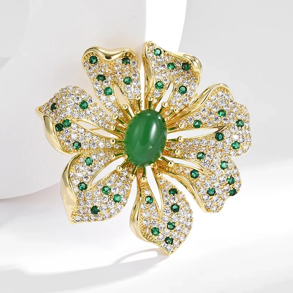 Bouquet Rhinestone Brooches And Pins Scarf Clip Big Flower Crystal Brooch For Women Fashion Brooch Pin Jewelry Gifts DIY Bouque