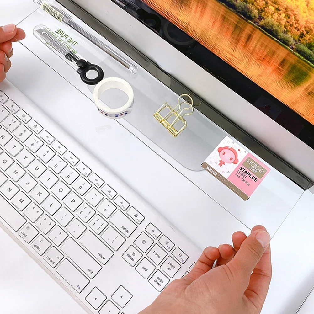 1PC Acrylic Monitor Message Memo Board for Sticky Notes Tabs Phones PC Screen Computer Monitors Side Panel Planner Office Holder desk organizer